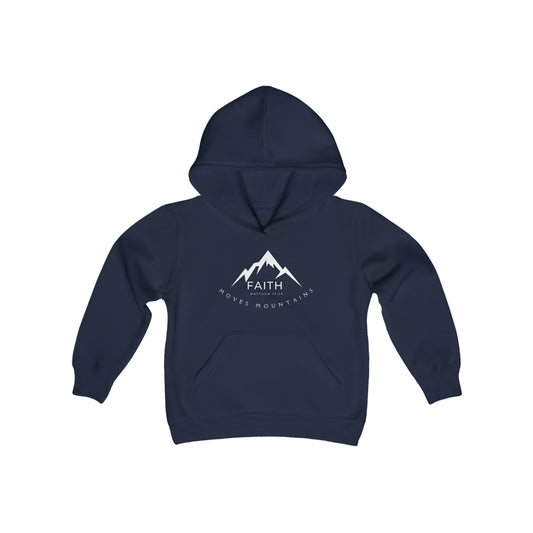 FYP Faith moves mountains! Youth Heavy Blend Hooded Sweatshirt
